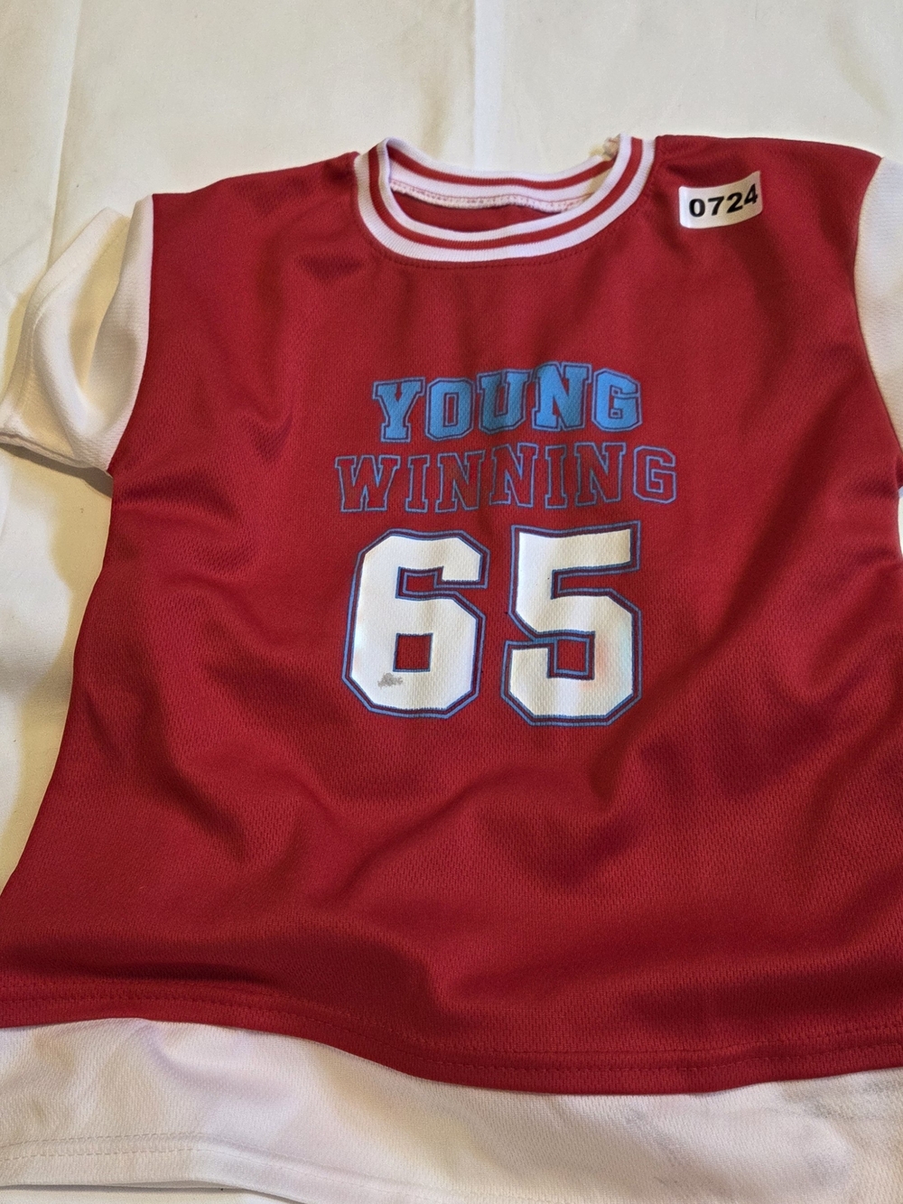 Kids Red 'Young Winning 65' Short Sleeve Sports Jersey